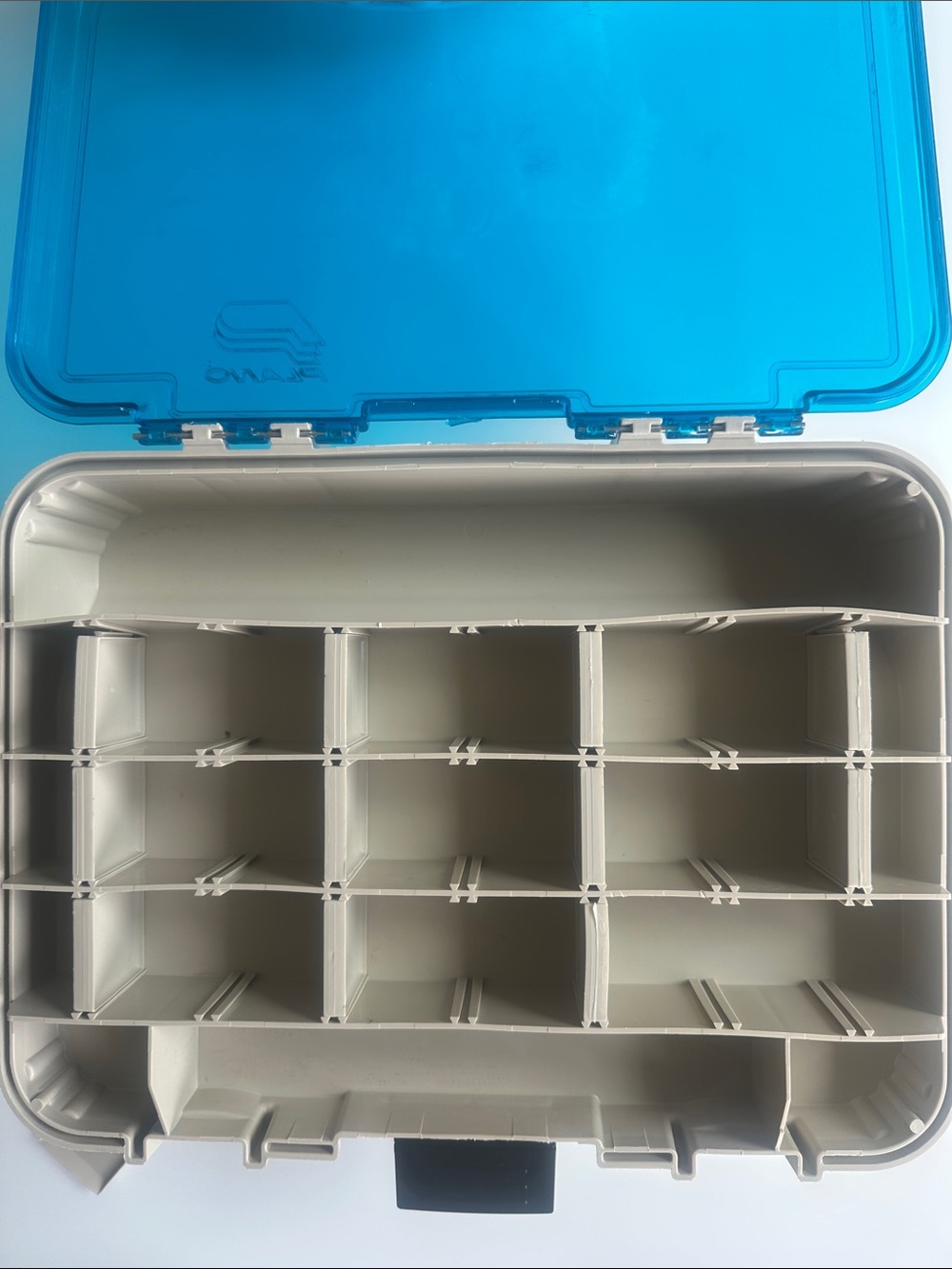Plano-Magnum Satchel-Clear Blue Multi-Compartment Plastic Storage Box - Picture 5 of 14